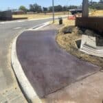 This is a completed Red Asphalt Patch Repair - Footpath in Byford with the installed red asphalt.