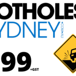 Potholes Sydney lawn sign