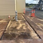 During Image of a Red Asphalt Reinstatement for Advance Excavations at the Water Corporation waste water treatment plant in Munster, Western Australia