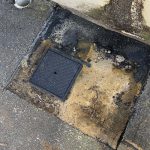 Before image of an asphalt reinstatement for VT Plumbing Group in Maddington, Western Australia