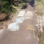 Before image of a red asphalt reinstatement in Lockridge, Western Australia for Geddes Group