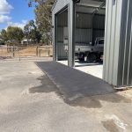 Completed asphalt ramp installation in Bedfordale, Western Australia for HV Power Services Pty Ltd.