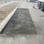 Before image of an asphalt reinstatement in Cockburn Central, Western Australia for Civcon Civil & Project Management.
