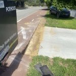 During image of an asphalt crossover edge repair in Bassendean, Western Australia for a private customer.