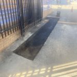 During image of an asphalt reinstatement in Carlisle, Western Australia for Techworks Plumbing Pty Ltd.