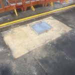 Before image of an asphalt reinstatement in Perth City, Western Australia for Kevlar Group.