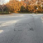 Before image of an asphalt cut & replace repair in Kwinana, Western Australia for the City of Kwinana.