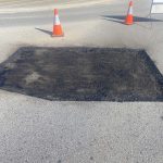 During image of an asphalt cut & replace repair in Kwinana, Western Australia for the City of Kwinana.