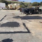 During image of an asphalt patch repair in Welshpool, Western Australia for Big Yellow Mining Pty Ltd.