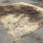 During image of an asphalt patch repair in Joondalup, Western Australia for DB Complete Building Services.