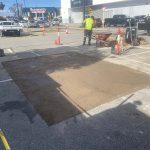 During image of an asphalt patch repair in Joondalup, Western Australia for DB Complete Building Services.